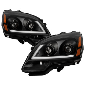 Spyder® - Driver and Passenger Side Black LED Light Tube Projector Headlights