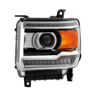 Spyder® - Driver Side Chrome Factory Style Projector Headlight with LED DRL
