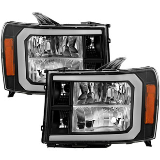 Spyder® - Driver and Passenger Side Black LED Light Tube Headlights