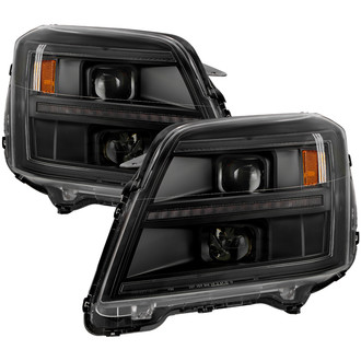Spyder® - Driver and Passenger Side Black LED Light Tube Projector Headlights