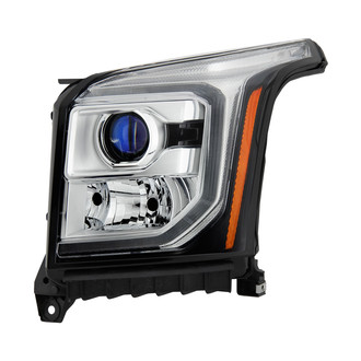 Spyder® - Driver Side Chrome Factory Style DRL Bar Projector Headlight with LED Turn Signal
