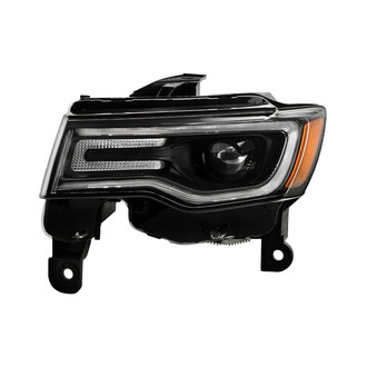 Spyder® - Driver Side Black Factory Style Projector Headlight with LED DRL