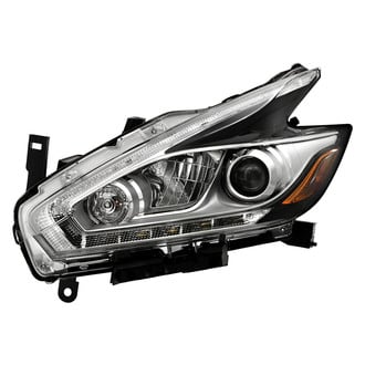 Spyder® - Driver Side Chrome Factory Style Projector LED Headlight with DRL