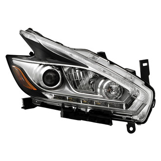 Spyder® - Passenger Side Chrome Factory Style Projector LED Headlight with DRL