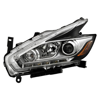 Spyder® - Driver Side Chrome Factory Style Projector Headlight with LED DRL