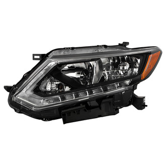 Spyder® - Driver Side Black Factory Style Headlight with LED DRL