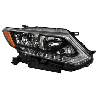 Spyder® - Passenger Side Black Factory Style Headlight with LED DRL