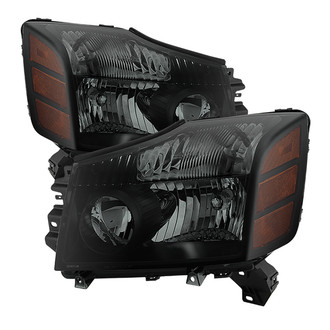 Spyder® - Driver and Passenger Side Black/Smoke Euro Headlights