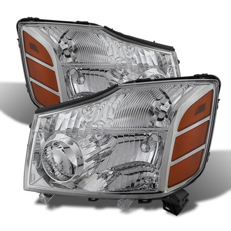 Spyder® - Driver and Passenger Side Chrome Factory Style Headlights