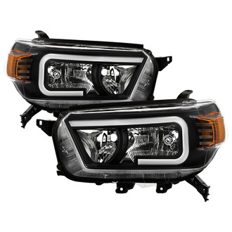 Spyder® - Driver and Passenger Side Black LED Light Tube Euro Headlights