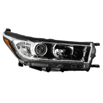 Spyder® - Passenger Side Black Factory Style Projector Headlight with LED DRL
