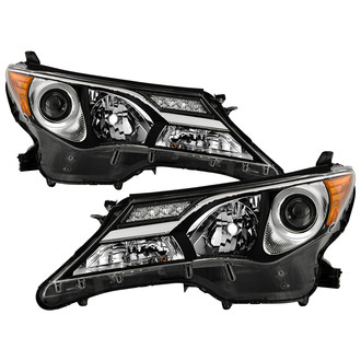 Spyder® - Driver and Passenger Side Black Factory Style Projector Headlights