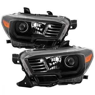 Spyder® - Driver and Passenger Side Black/Chrome Factory Style Projector Headlights