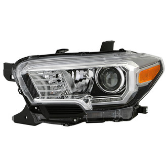 Spyder® - Driver Side Black/Chrome Factory Style Projector Headlight with LED DRL