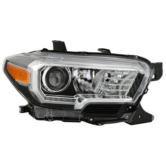Spyder® - Passenger Side Black/Chrome Factory Style Projector Headlight with LED DRL