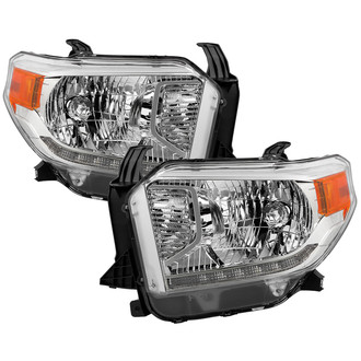 Spyder® - Driver and Passenger Side Chrome Factory Style Headlights with LED DRL