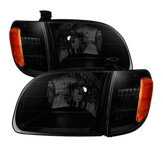 Spyder® - Driver and Passenger Side Black/Smoke Euro Headlights