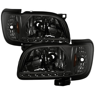Spyder® - Driver and Passenger Side Chrome/Smoke Euro Headlights with Parking LEDs
