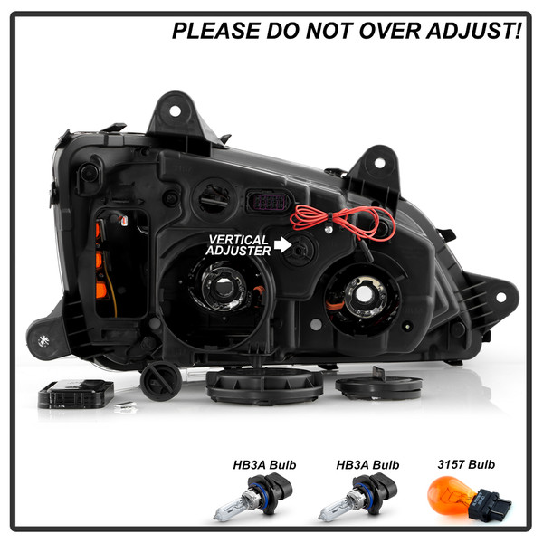 Spyder® P6KT66008BK - Driver and Passenger Side Black Projector