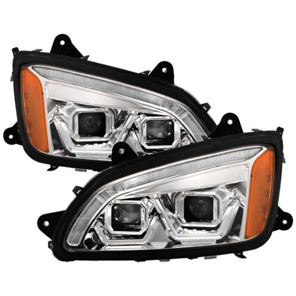 Spyder® - Chrome Projector Headlights with Switchback LED DRL