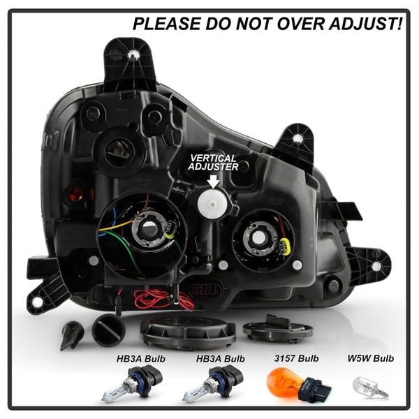 Spyder® P6KT68013BK - Driver and Passenger Side Black Projector