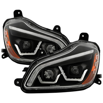 Spyder® - Driver and Passenger Side Black Projector Headlights with Switchback LED DRL