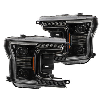 Spyder® - Driver and Passenger Side Black Sequential DRL Bar Projector LED Headlights