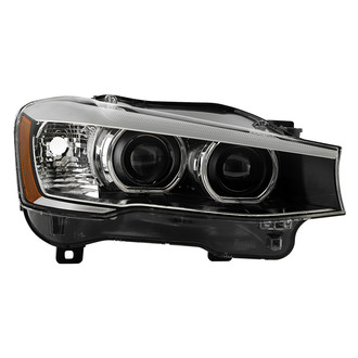 Spyder® - Passenger Side Black Factory Style Projector Headlight with LED DRL