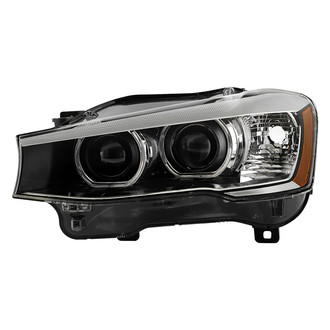 Spyder® - Driver Side Black Factory Style Projector Headlight with LED DRL