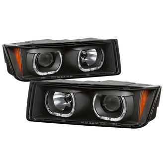 Spyder® - Driver and Passenger Side Black Halo Projector Headlights