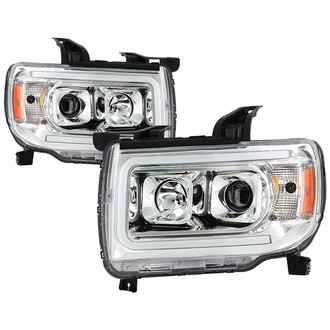 Spyder® - Driver and Passenger Side Chrome LED DRL Bar Projector Headlights