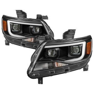 Spyder® - Driver and Passenger Side Black Light Tube Projector Headlights
