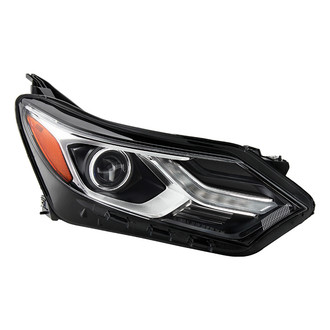 Spyder® - Passenger Side Black Factory Style Projector Headlight with LED DRL
