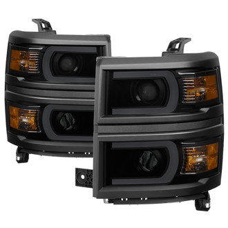 Spyder® - Driver and Passenger Side Black/Smoke LED Light Tube Projector Headlights