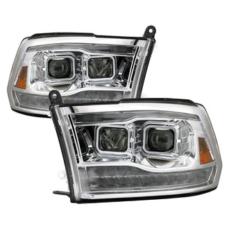 Spyder® - Driver and Passenger Side Chrome Projector Headlights with Parking LEDs