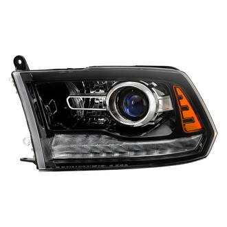 Spyder® - Driver Side Black Factory Style Projector Headlight with LED DRL and Turn Signal