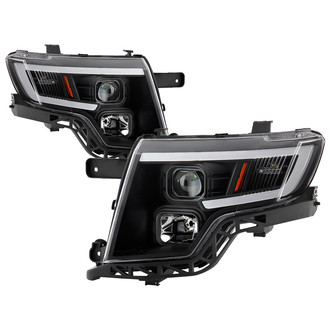 Spyder® - Driver and Passenger Side Black LED DRL Bar Projector Headlights
