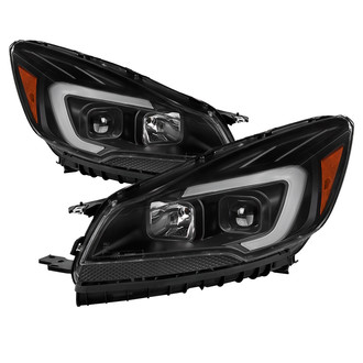 Spyder® - Driver and Passenger Side Black LED DRL Bar Projector Headlights