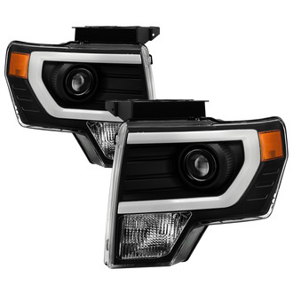 Spyder® - Driver and Passenger Side Black LED DRL Bar Projector Headlights