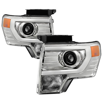 Spyder® - Driver and Passenger Side Chrome LED DRL Bar Projector Headlights