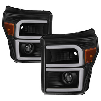 Spyder® - Driver and Passenger Side Black LED DRL Bar Projector Headlights