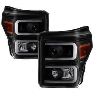 Spyder® - Driver and Passenger Side Black/Smoke LED DRL Bar Projector Headlights
