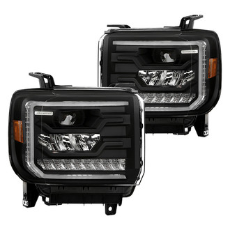 Spyder® - Driver and Passenger Side Black Light Tube Projector LED Headlights