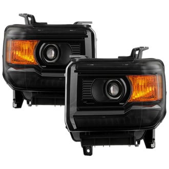 Spyder® - Driver and Passenger Side Black/Smoke Projector Headlights with LED DRL