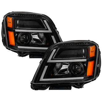 Spyder® - Driver and Passenger Side Black LED Light Tube Projector Headlights
