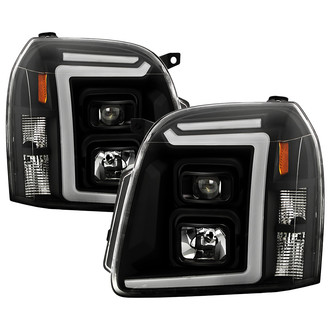 Spyder® - Driver and Passenger Side Black LED Light Tube Projector Headlights