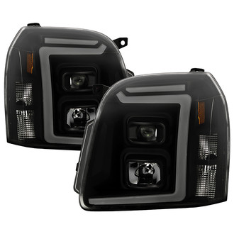 Spyder® - Driver and Passenger Side Black/Smoke LED Light Tube Projector Headlights