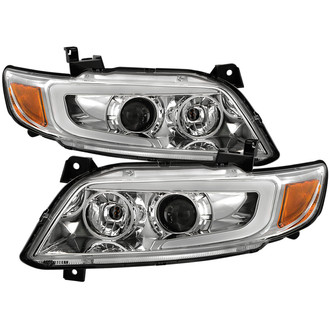 Spyder® - Driver and Passenger Side Chrome Switchback LED DRL Bar Projector Headlights