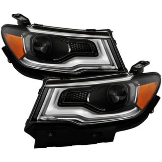 Spyder® - Driver and Passenger Side Black LED Light Tube Projector Headlights