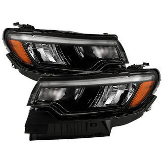 Spyder® - Driver and Passenger Side Black Factory Style LED Headlights with DRL